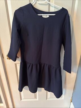Molly Bracken Navy Peplum Casual Dress